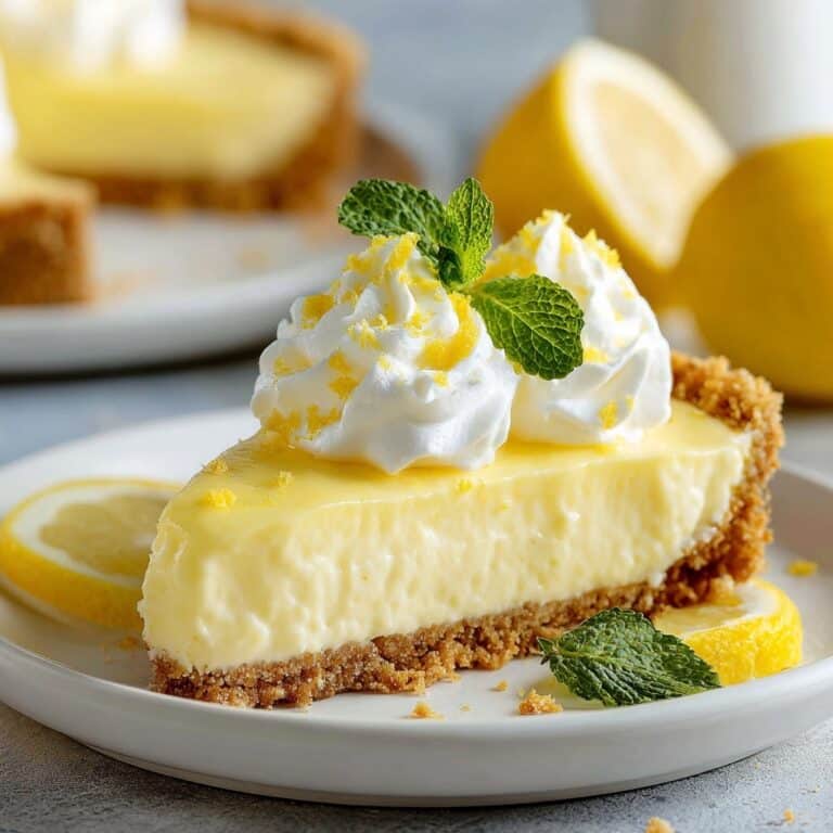No-Bake Lemon Cheesecake Mousse Pie with Coconut Macadamia Crust Recipe