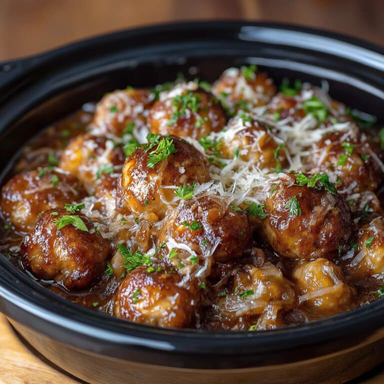 Crock Pot French Onion Meatballs Recipe