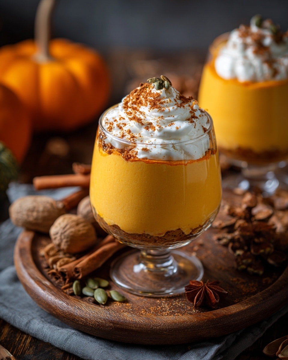 Pumpkin Cheesecake Mousse with Gingersnap Crust and Salted Caramel Recipe - Recipe Image
