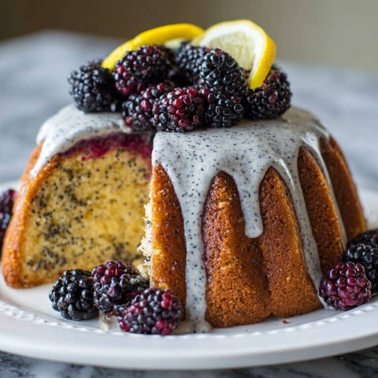 Gluten-Free Lemon Poppy Seed Blackberry Cake Recipe