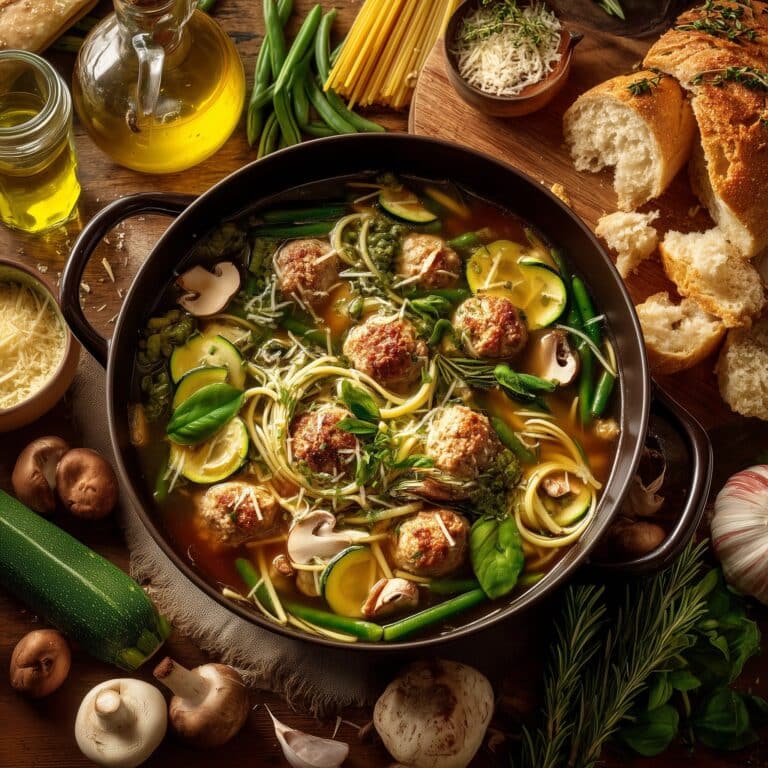 Meatball Minestrone with Pesto Recipe