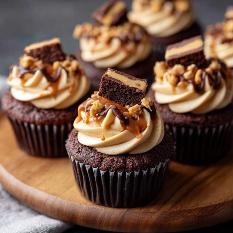 Chocolate Caramel Cupcakes with Decadent Fudge Frosting and Sweet Caramel Center Recipe