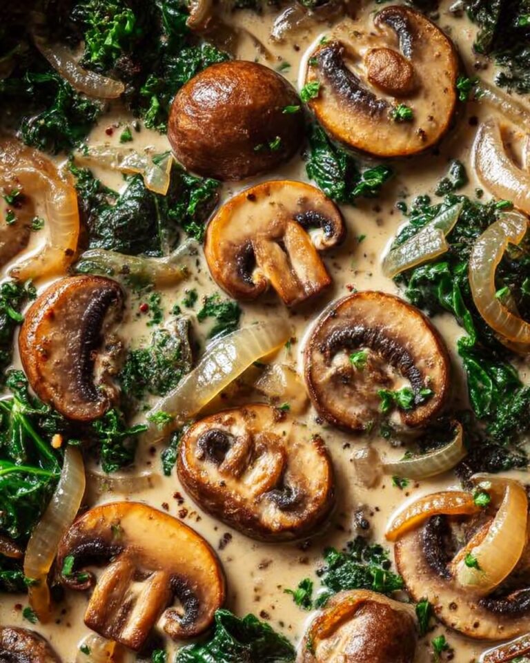 Wild Mushroom, Caramelized Onion and Kale Soup Recipe