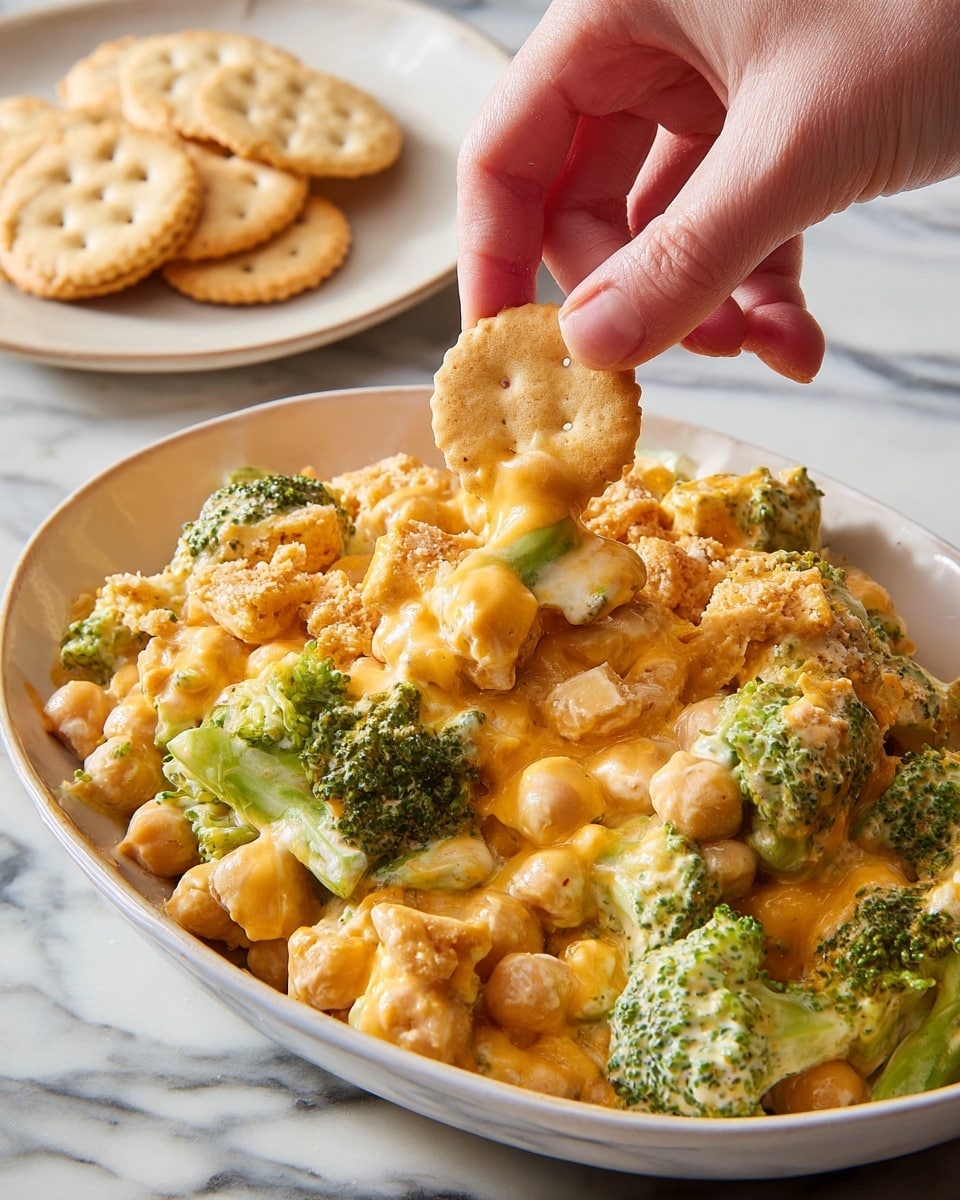 Broccoli Cheddar Chickpea Skillet Recipe - Recipe Image