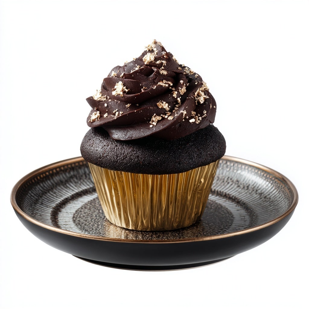 Dark Chocolate Peanut Butter Cupcakes Recipe - Recipe Image