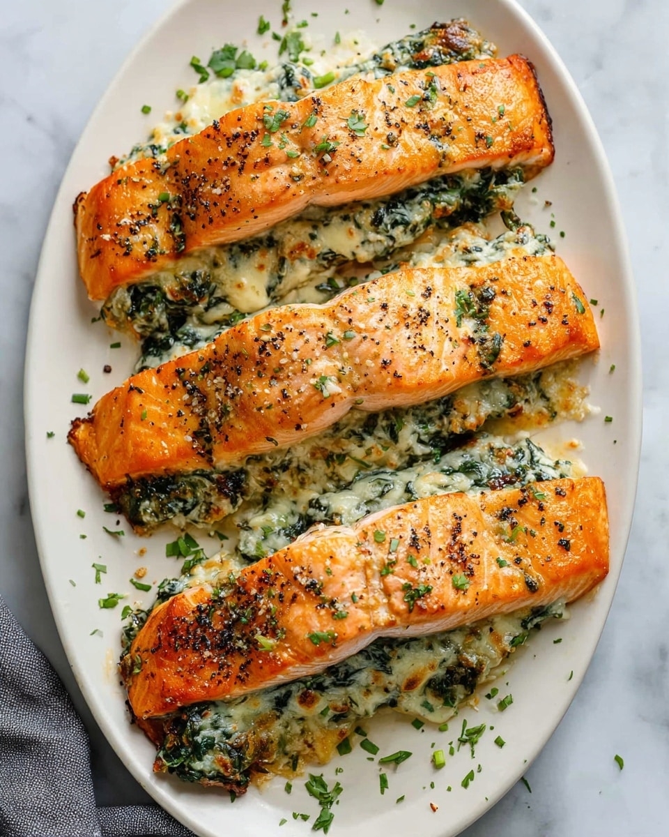 Stuffed Salmon with Spinach and Cream Cheese Recipe - Recipe Image