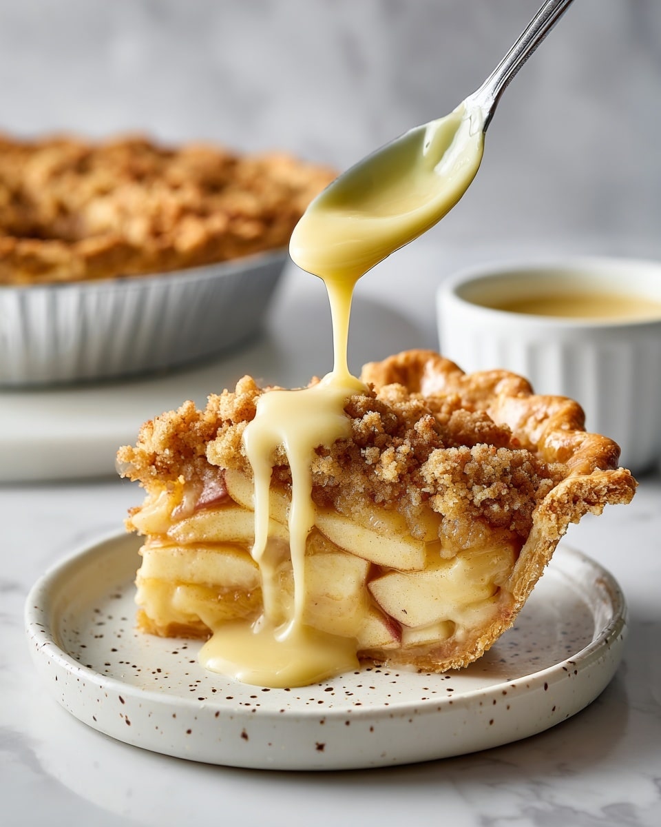 Irish Apple Cake with Streusel Topping and Custard Sauce Recipe - Recipe Image