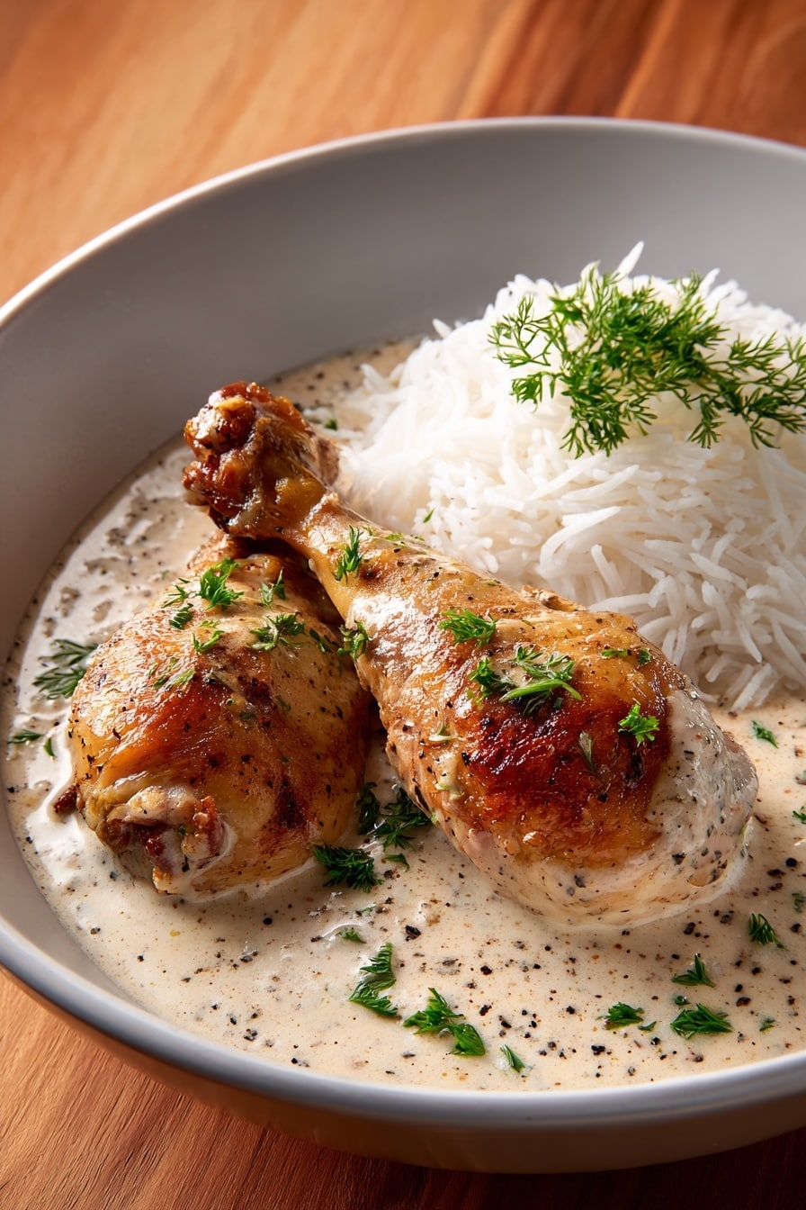 Creamy Smothered Chicken and Rice Recipe - Recipe Image