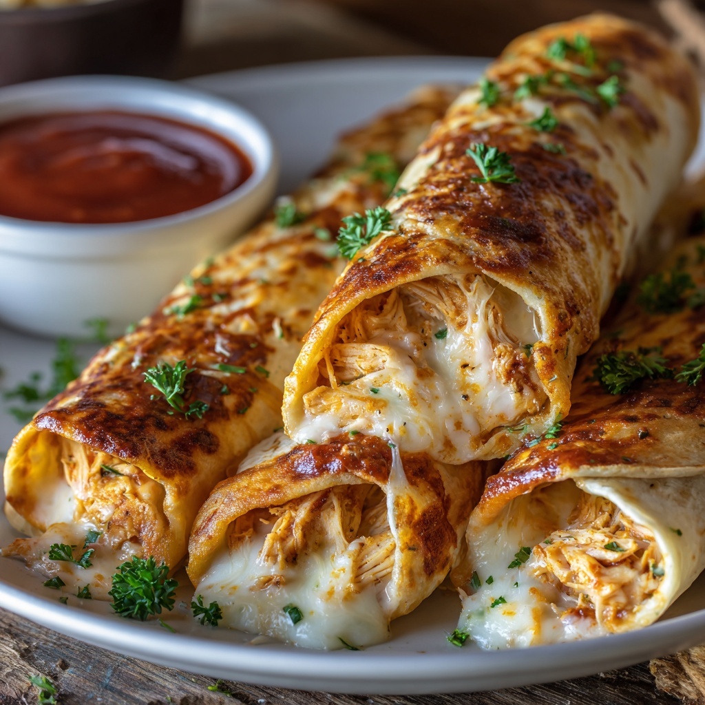 Baked Buffalo Chicken Taquitos Recipe - Recipe Image