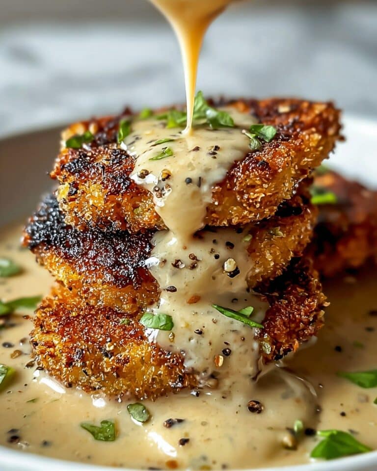 Parmesan Chicken with Creamy Garlic Sauce Recipe