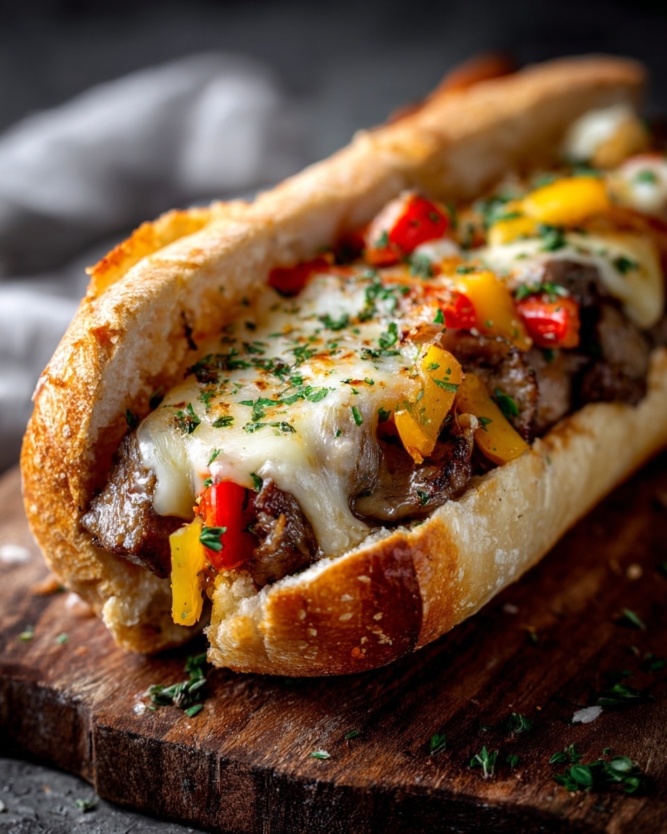 Steak Sandwiches with Garlic Herb Cream Cheese and Sun-Dried Tomato Spread Recipe - Recipe Image