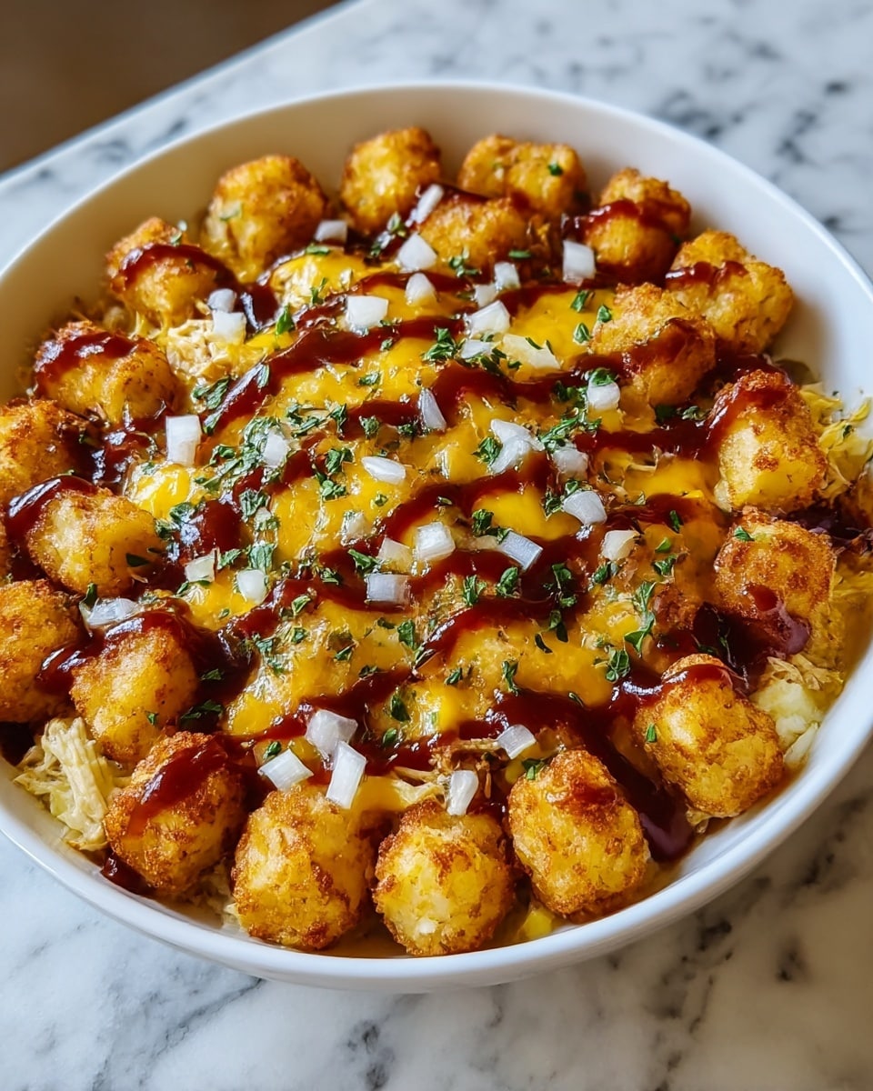 BBQ Chicken Tater Tot Casserole Recipe - Recipe Image