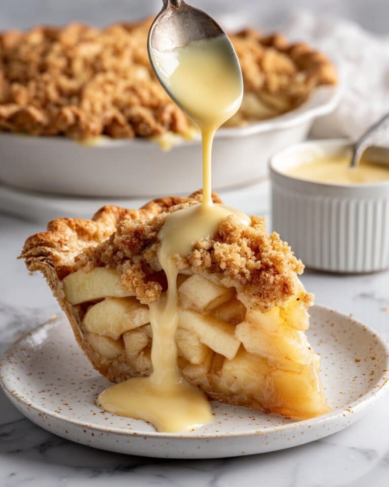 Irish Apple Cake with Streusel Topping and Custard Sauce Recipe