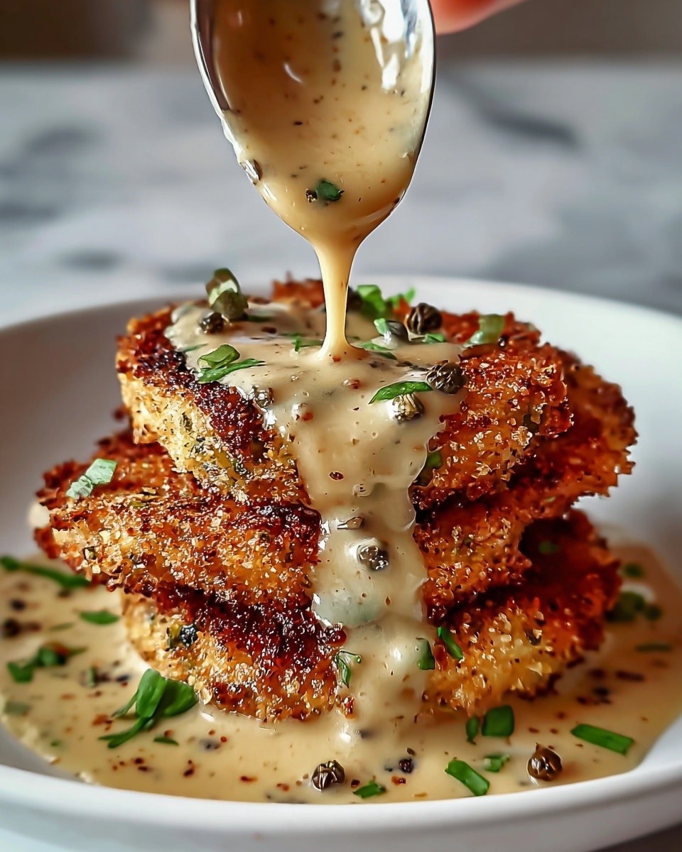 Parmesan Chicken with Creamy Garlic Sauce Recipe - Recipe Image