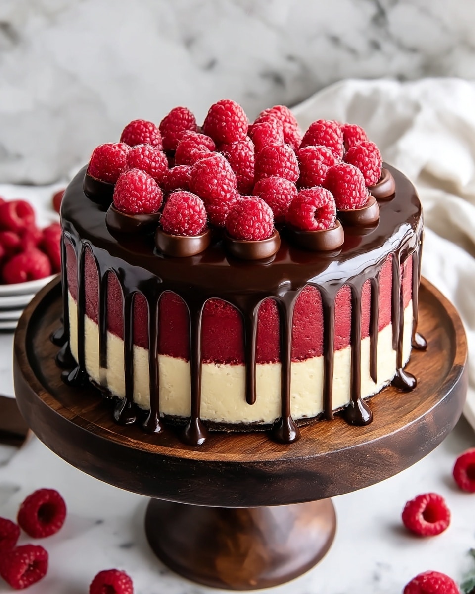 Raspberry Ruby Chocolate Drip Cake Recipe - Recipe Image
