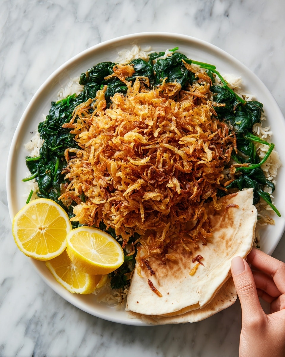 Dandelion Greens with Crispy Fried Onions Recipe - Recipe Image