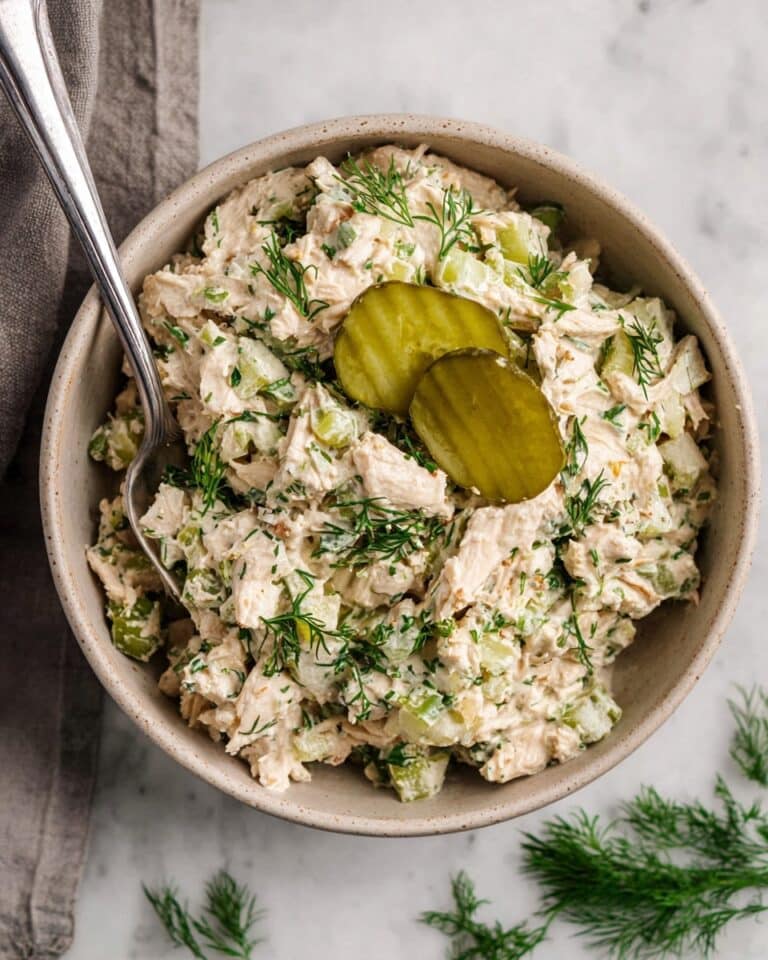 High-Protein Dill Pickle Chicken Salad Recipe