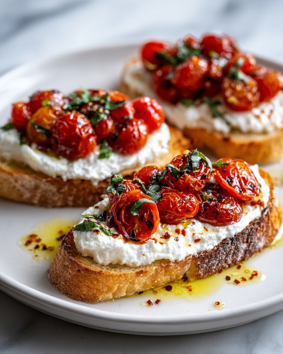 Whipped Ricotta Toast with Roasted Tomatoes and Chili Oil Recipe - Recipe Image