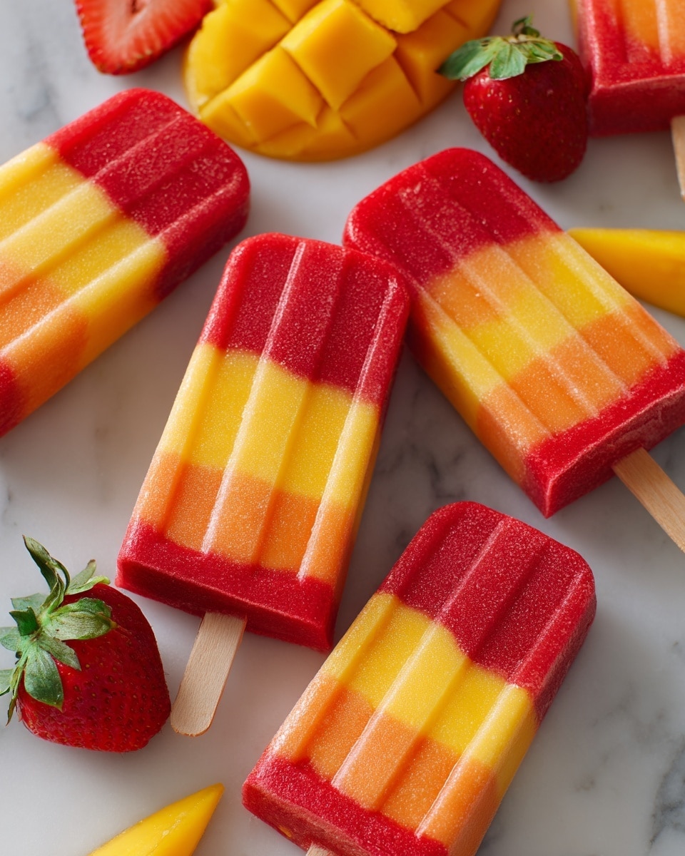 Strawberry Mango Popsicles Recipe - Recipe Image