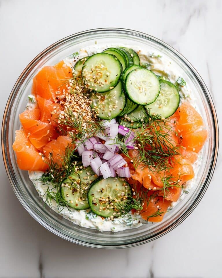 Bagel Cottage Cheese Breakfast Bowl with Smoked Salmon and Fresh Dill Recipe