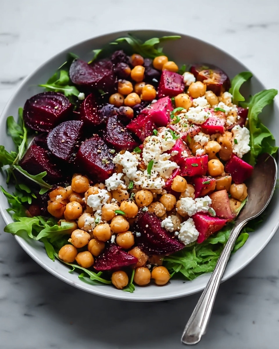 Roasted Beet and Chickpea Salad with Feta and Fresh Herbs Recipe - Recipe Image